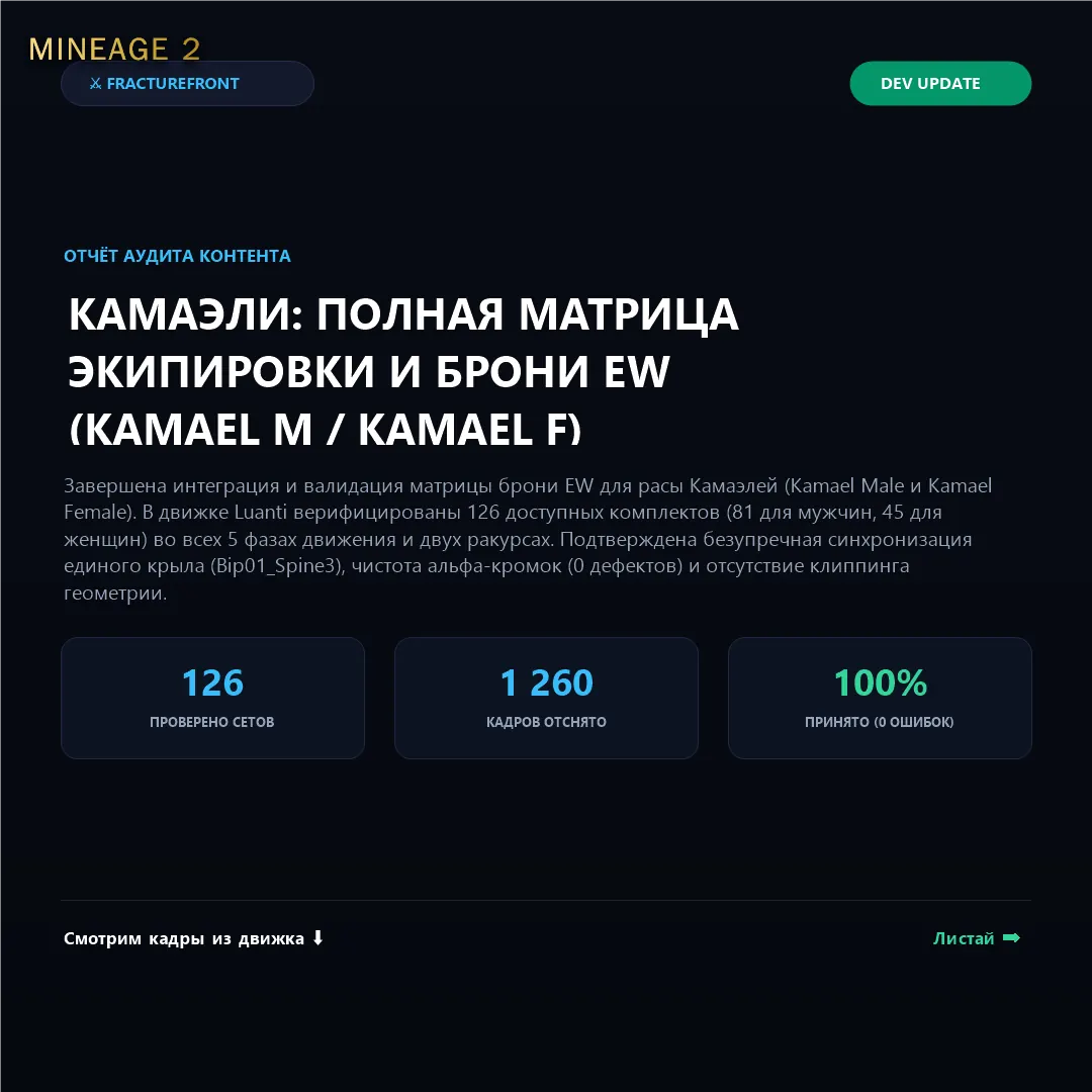 Камаэли получили полную матрицу брони EW — изображение 4