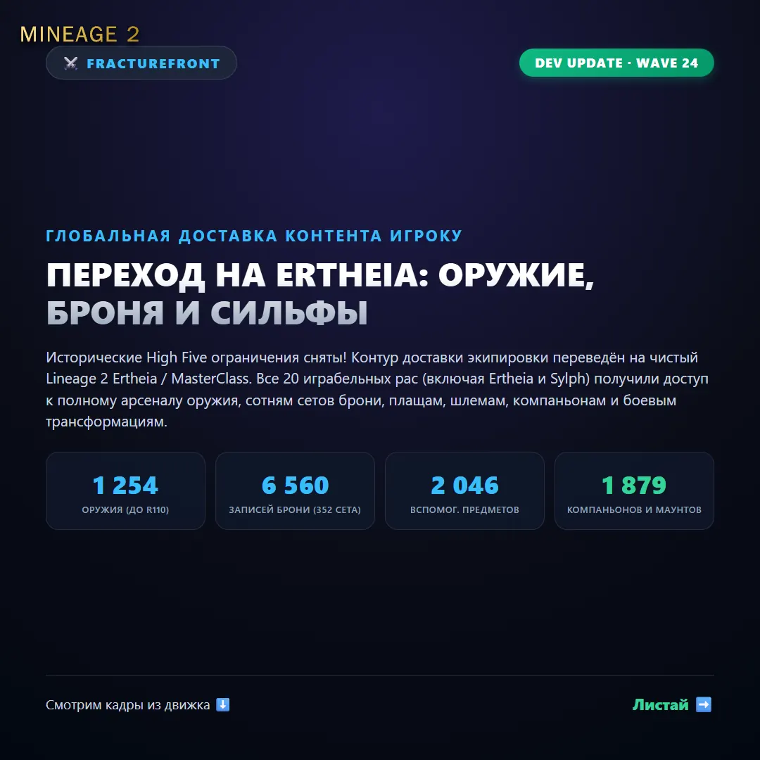 Переход на Ertheia для всего снаряжения — изображение 5